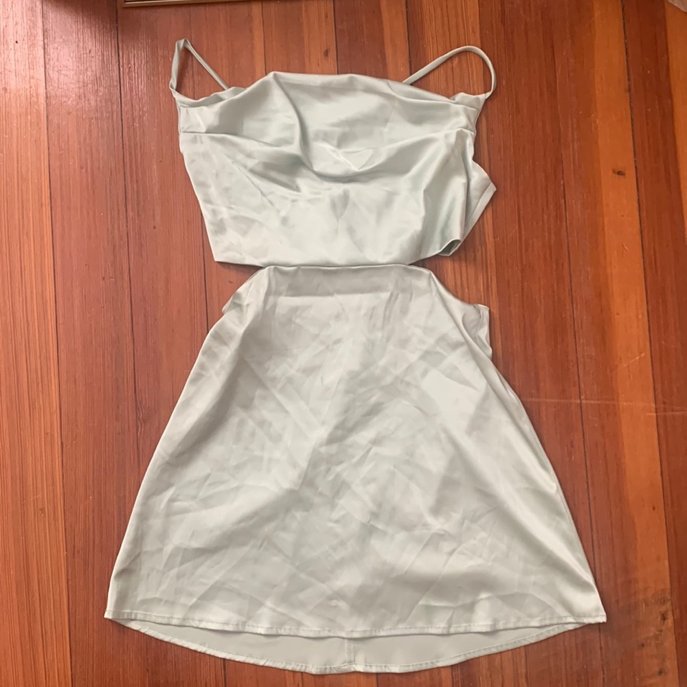 Green Shein Silk Dress
